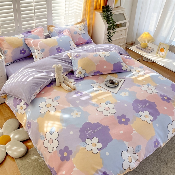 91家纺网 家纺一手货源 找家纺 2024新款直播爆款植物羊绒四件套 AB渲染