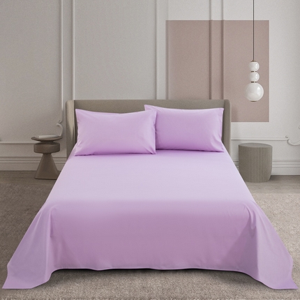 欣蕾家纺 2024新款全棉单品系列-纯色床单 粉紫