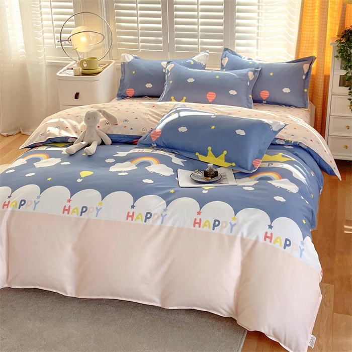 91家纺网 家纺一手货源 找家纺 2024新款直播爆款植物羊绒四件套 AB微梦时光