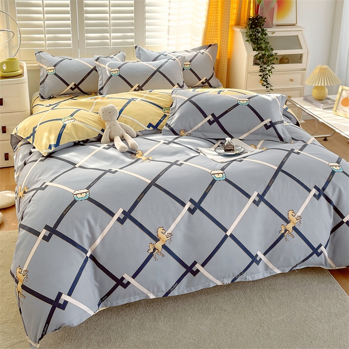 91家纺网 家纺一手货源 找家纺 2024新款直播爆款植物羊绒四件套 AB爱马仕