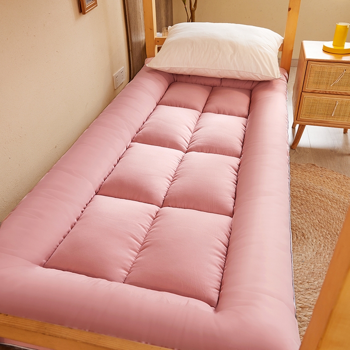 91家纺网 家纺一手货源 找家纺 招财狼床垫 2024新款单边大豆纤维学生款成人款学生床垫 单边-粉色