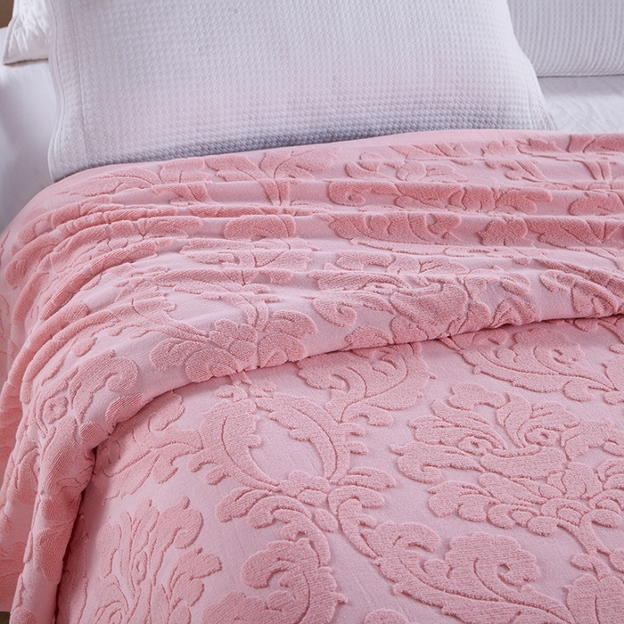 91家纺网 家纺一手货源 找家纺 雯雨家纺 2024老式怀旧A类纯棉毛巾被 欧典风尚-豆沙