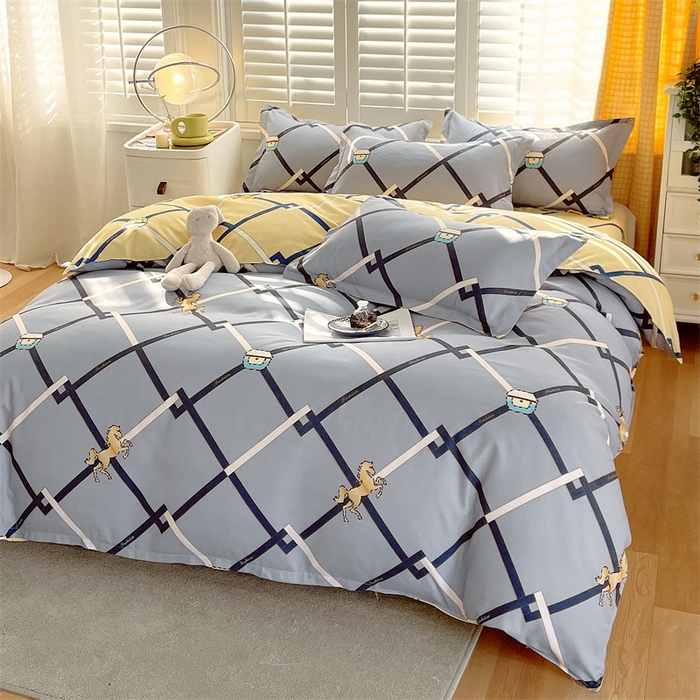 91家纺网 家纺一手货源 找家纺 2024新款直播爆款植物羊绒四件套 AB爱马仕