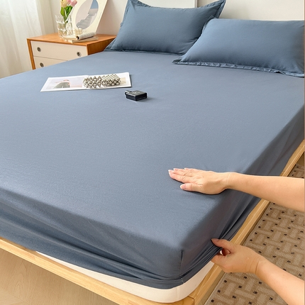 91家纺网 家纺一手货源 找家纺 曼陀罗 2025新款A类原棉防水床笠 宾利蓝