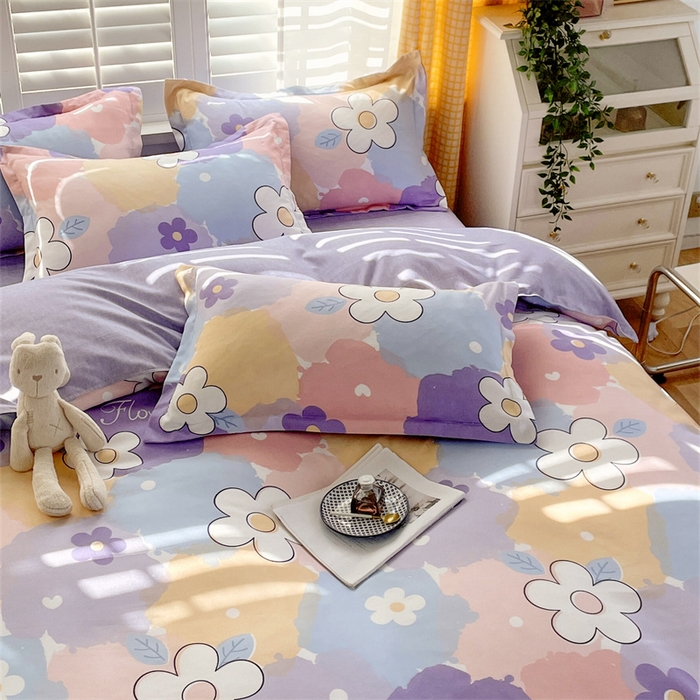 91家纺网 家纺一手货源 找家纺 2024新款直播爆款植物羊绒四件套 AB渲染