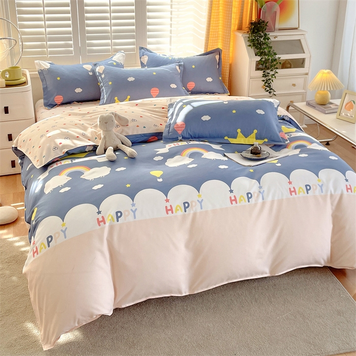 91家纺网 家纺一手货源 找家纺 2024新款直播爆款植物羊绒四件套 AB微梦时光