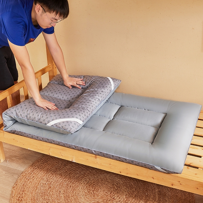 91家纺网 家纺一手货源 找家纺 招财狼床垫 2024新款单边大豆纤维学生款成人款学生床垫 单边-灰色