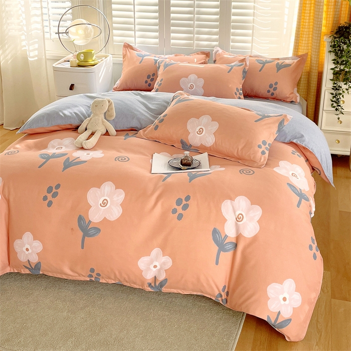 91家纺网 家纺一手货源 找家纺 2024新款直播爆款植物羊绒四件套 AB嫣然