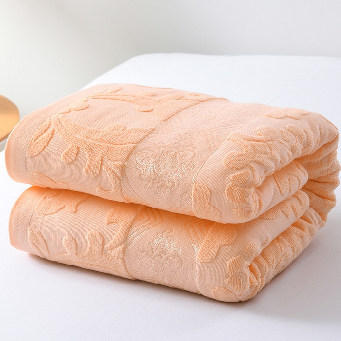 91家纺网 家纺一手货源 找家纺 雯雨家纺 2024老式怀旧A类纯棉毛巾被 欧典风尚-橙色