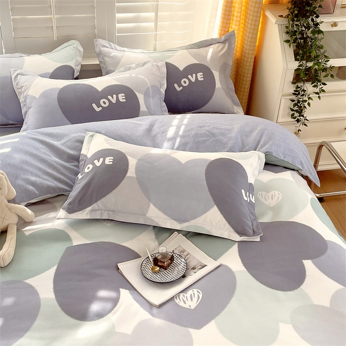 91家纺网 家纺一手货源 找家纺 2024新款直播爆款植物羊绒四件套 AB心晴