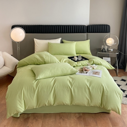 91家纺网 家纺一手货源 找家纺 （总）琪格格2023新款60支长绒棉纯棉小方格单被套枕套四件套