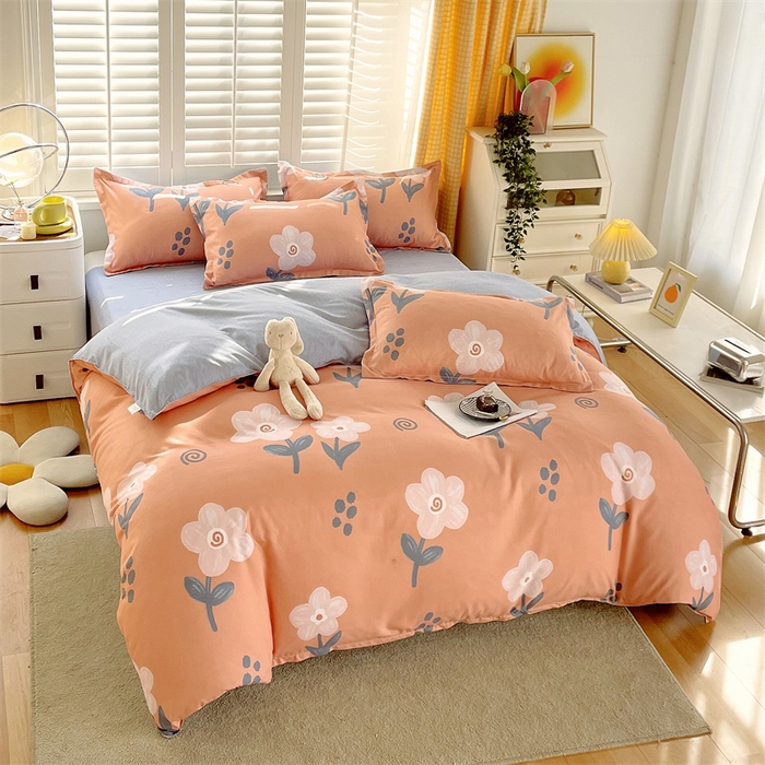 91家纺网 家纺一手货源 找家纺 2024新款直播爆款植物羊绒四件套 AB嫣然