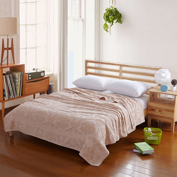 91家纺网 家纺一手货源 找家纺 雯雨家纺 2024老式怀旧A类纯棉毛巾被 欧典风尚-驼色