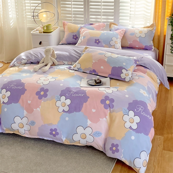 91家纺网 家纺一手货源 找家纺 2024新款直播爆款植物羊绒四件套 AB渲染