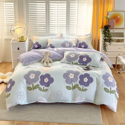 2024新款直播爆款植物羊绒四件套 AB花满园