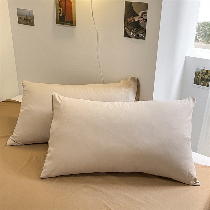 91家纺网 家纺一手货源 找家纺 贝拉梦家纺 2024新春夏款母婴级糯糯的双拼亲肤水洗棉四件套 午后奶茶