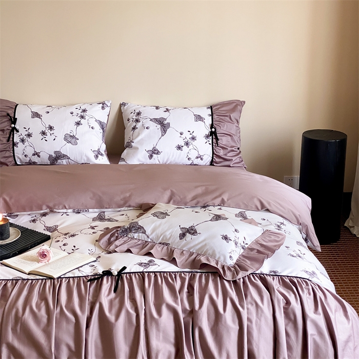 91家纺网 家纺一手货源 找家纺 （总）优然居 2024新款XH法式复古蝴蝶结四件套