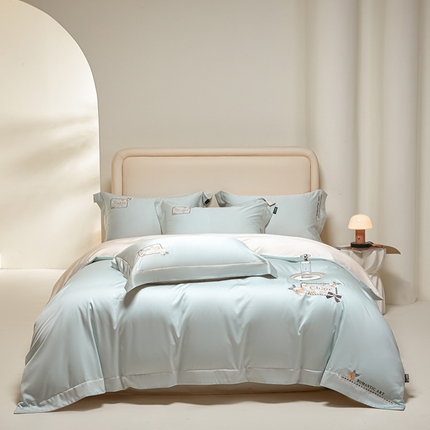 91家纺网 家纺一手货源 找家纺 （总）618家纺 2024新款A类60s长绒棉全棉纯棉四件套100%全棉可可系列 可可茶粉