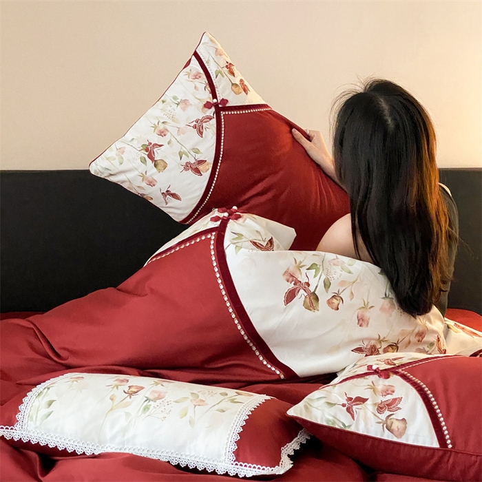 91家纺网 家纺一手货源 找家纺 （总）优然居 2024新款数码印花贴布绣四件套醉嫣然