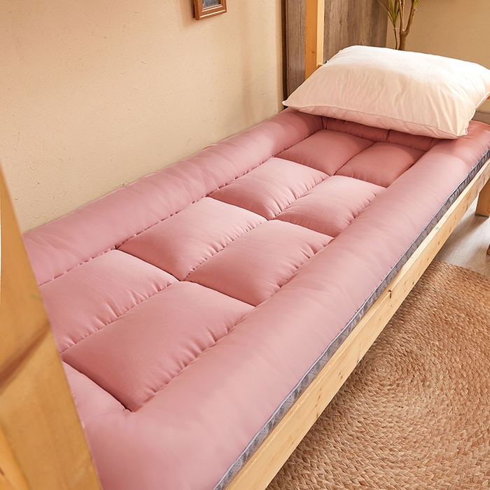 91家纺网 家纺一手货源 找家纺 招财狼床垫 2024新款单边大豆纤维学生款成人款学生床垫 单边-粉色