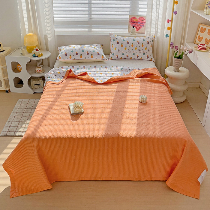 91家纺网 家纺一手货源 找家纺 羽爱家纺 2024新款全棉水洗棉花芯床盖套件 小菠萝