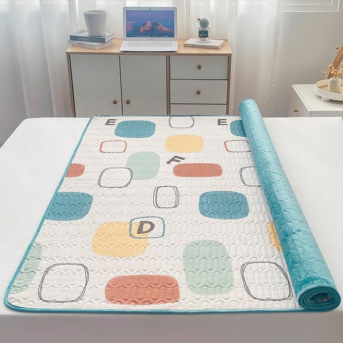 91家纺网 家纺一手货源 找家纺 恋绒家纺 2025新款一面棉一面绒全棉护理垫防水隔尿垫 玩转色块