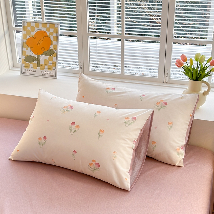 91家纺网 家纺一手货源 找家纺 沐棉家居 2024新款小清新全棉13372印花四件套 浅浅花香