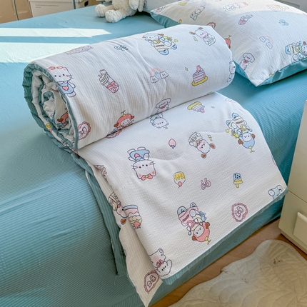 91家纺网 家纺一手货源 找家纺  (总)仟网汇 2024新款直播爆款泡泡棉夏被四件套