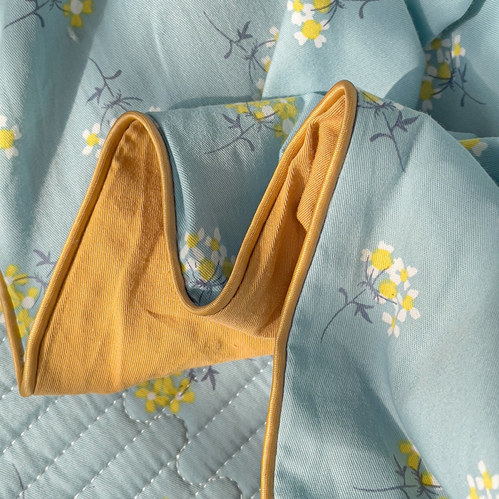 91家纺网 家纺一手货源 找家纺 羽爱家纺 2024新款全棉水洗棉花芯床盖套件 幸运草