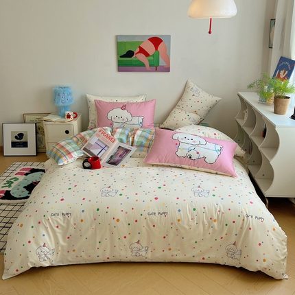 91家纺网 家纺一手货源 找家纺 （总）桃喜 2024新款全棉卡通数码印花混搭系列四件套