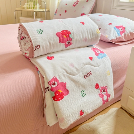 91家纺网 家纺一手货源 找家纺  (总)仟网汇 2024新款直播爆款泡泡棉夏被四件套