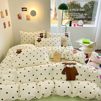 91家纺网 家纺一手货源 找家纺 （总）呗旺鹿 2024新款全棉13372毛巾绣四件套（可提供检测报告）