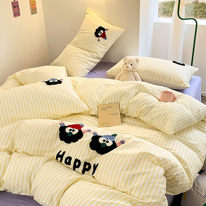 91家纺网 家纺一手货源 找家纺 （总）呗旺鹿 2024新款全棉13372毛巾绣四件套（可提供检测报告）