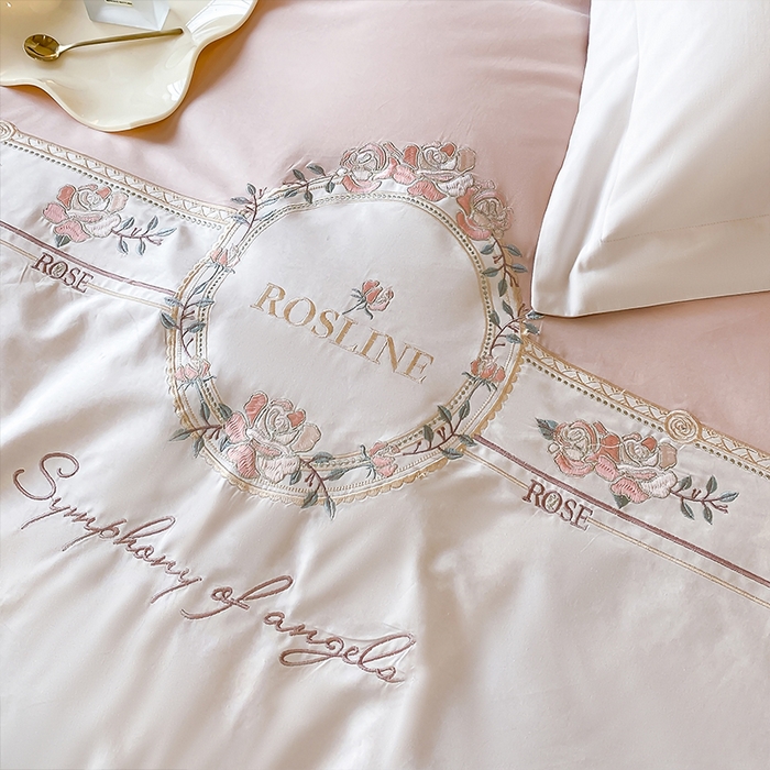 91家纺网 家纺一手货源 找家纺 理想家家纺 2024新款全棉刺绣四件套13372露丝 露丝粉