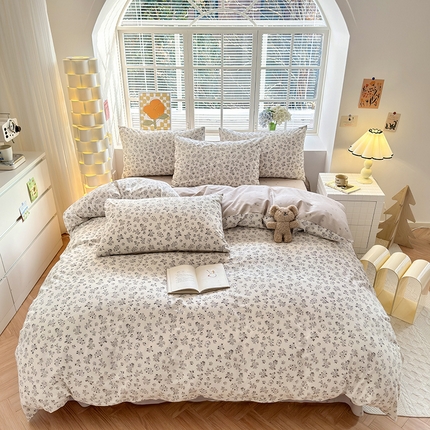 沐棉家居 2024新款小清新全棉13372印花四件套 小熊物语