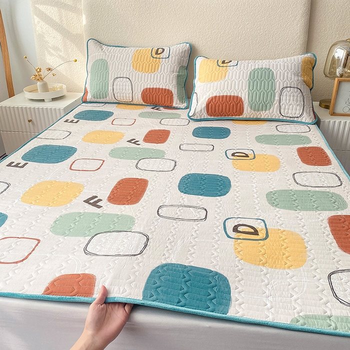 91家纺网 家纺一手货源 找家纺 恋绒家纺 2025新款一面棉一面绒全棉护理垫防水隔尿垫 玩转色块