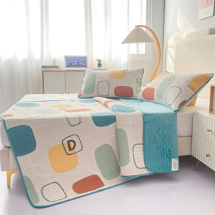 91家纺网 家纺一手货源 找家纺 恋绒家纺 2025新款一面棉一面绒全棉护理垫防水隔尿垫 玩转色块