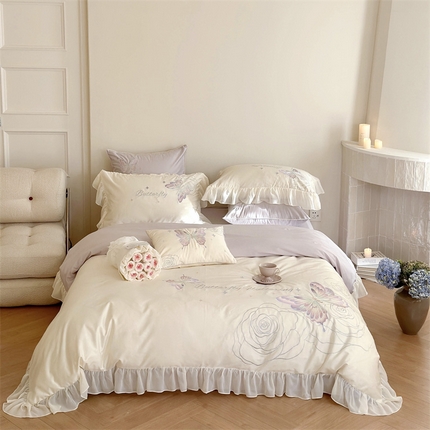 MIU缪家居 2024新款100支全棉四件套-梦月精灵 仙仙白