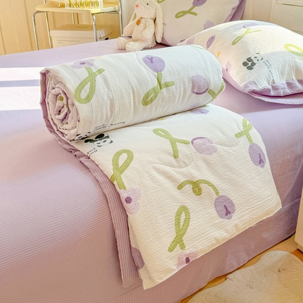 91家纺网 家纺一手货源 找家纺  (总)仟网汇 2024新款直播爆款泡泡棉夏被四件套