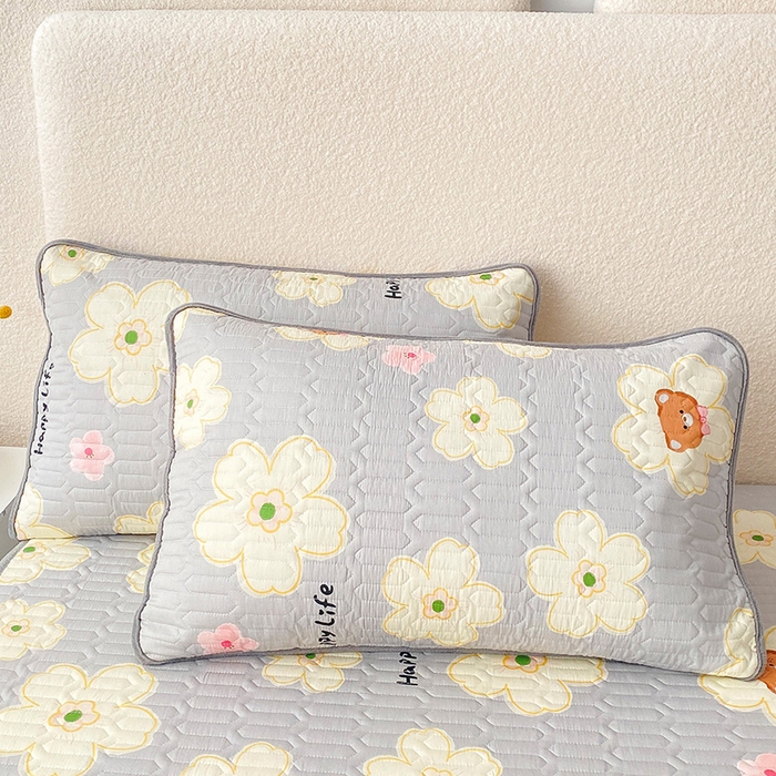 91家纺网 家纺一手货源 找家纺 恋绒家纺 2025新款一面棉一面绒全棉护理垫防水隔尿垫 花梦熊