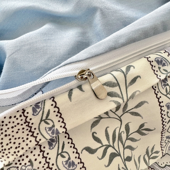 91家纺网 家纺一手货源 找家纺 沐棉家居 2024新款小清新全棉13372印花四件套 复古花园