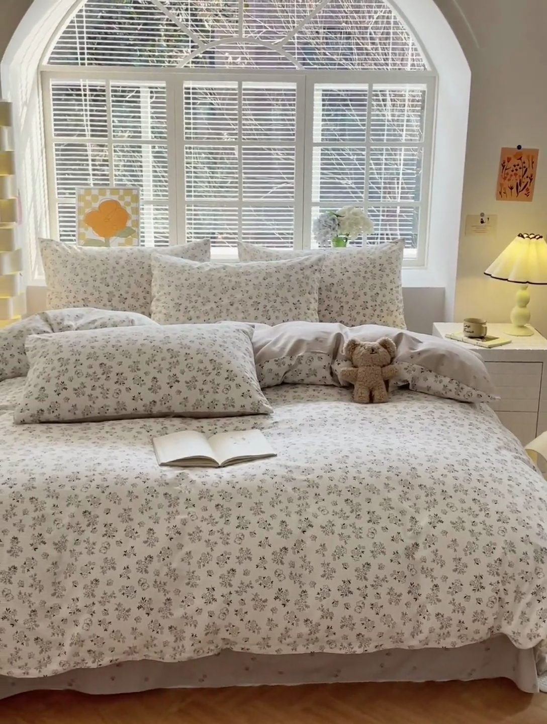 91家纺网 家纺一手货源 找家纺 沐棉家居 2024新款小清新全棉13372印花四件套 小熊物语