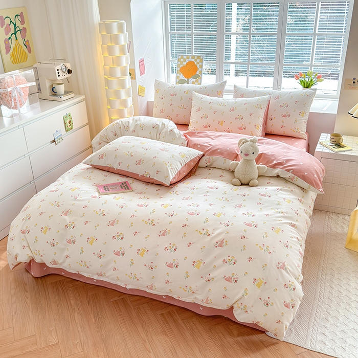 91家纺网 家纺一手货源 找家纺 （总）沐棉家居 2024新款小清新全棉13372印花四件套