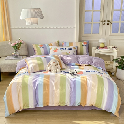 91家纺网 家纺一手货源 找家纺 （总）一比一 2024新款直播爆款泡泡棉四件套现货供应