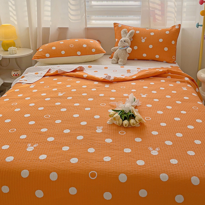 91家纺网 家纺一手货源 找家纺 羽爱家纺 2024新款全棉水洗棉花芯床盖套件 点点星光