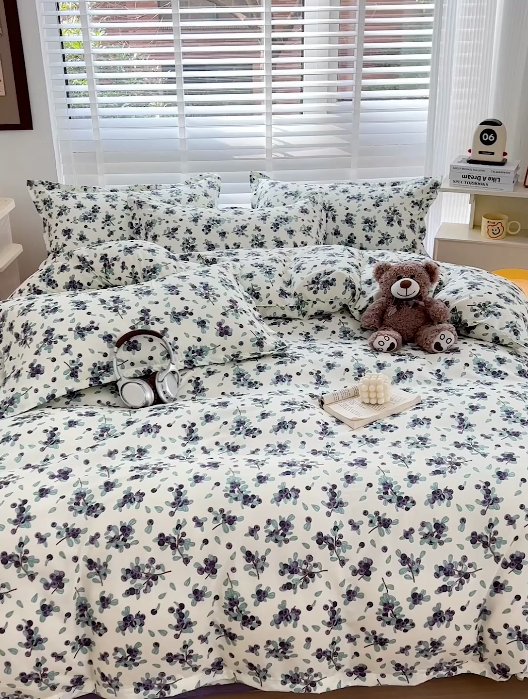 91家纺网 家纺一手货源 找家纺 楠沐家纺 2025新款亲肤柔软水洗棉磨毛印花四件套 紫雅