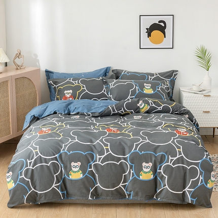 91家纺网 家纺一手货源 找家纺 （总）时尚小动物系列全棉13372四件套（加老板微信有会员价）