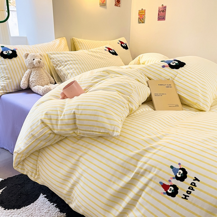 91家纺网 家纺一手货源 找家纺 （总）呗旺鹿 2024新款全棉13372毛巾绣四件套（可提供检测报告）