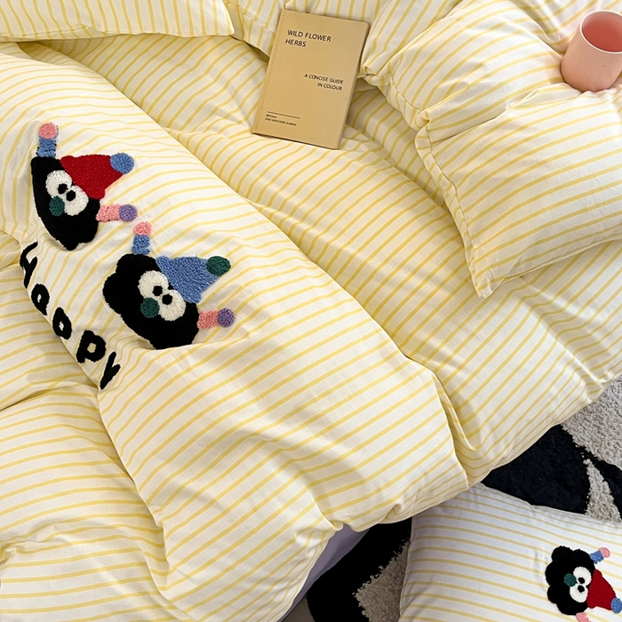 91家纺网 家纺一手货源 找家纺 （总）呗旺鹿 2024新款全棉13372毛巾绣四件套（可提供检测报告）