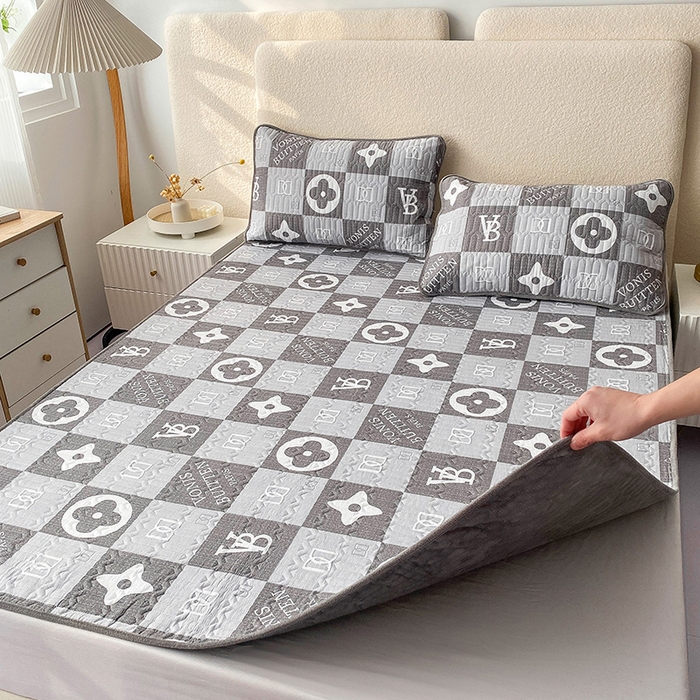 91家纺网 家纺一手货源 找家纺 恋绒家纺 2025新款一面棉一面绒全棉护理垫防水隔尿垫 格里芬